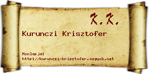Kurunczi Krisztofer névjegykártya